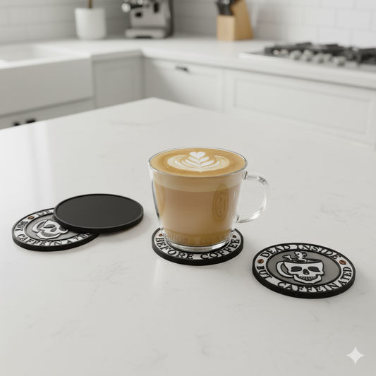 Halloween Coffee Coasters – Spooky Set of 4