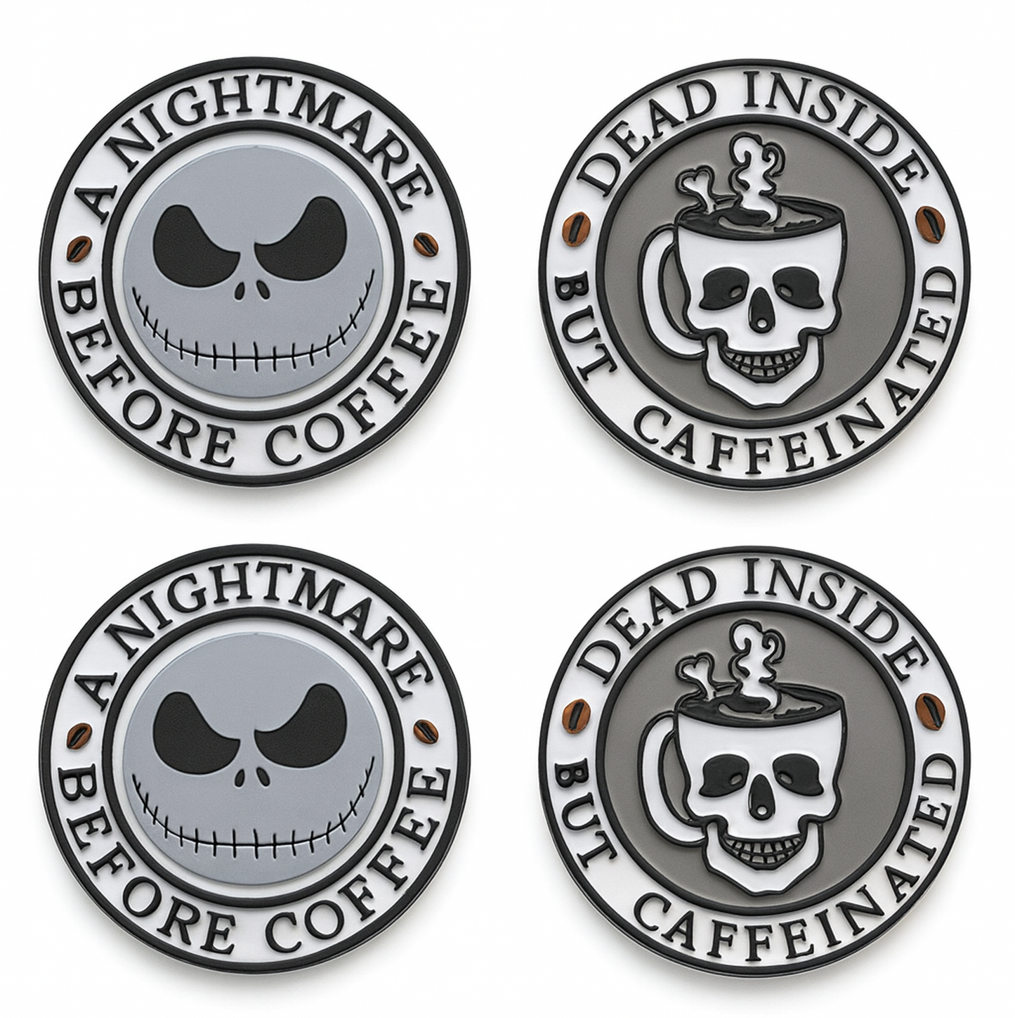 Halloween Coffee Coasters – Spooky Set of 4
