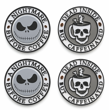 Halloween Coffee Coasters – Spooky Set of 4